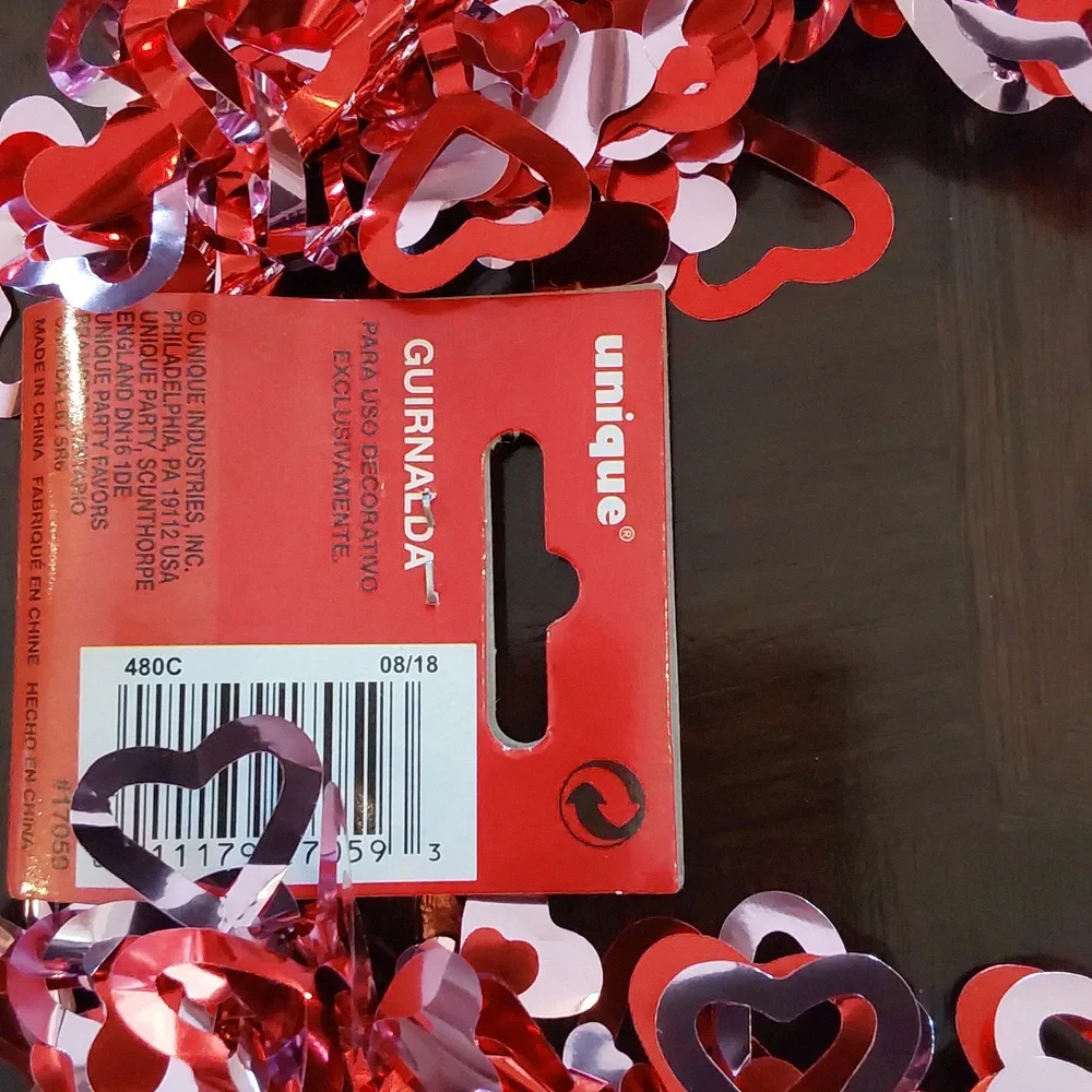 Festive Red and Pink Heart Garland**Was $27**